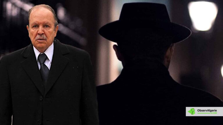 Montage : L'ex-président Abdelaziz Bouteflika avec la silhouette d'un homme de dos Montage : L'ex-président Abdelaziz Bouteflika avec la silhouette d'un homme de dos