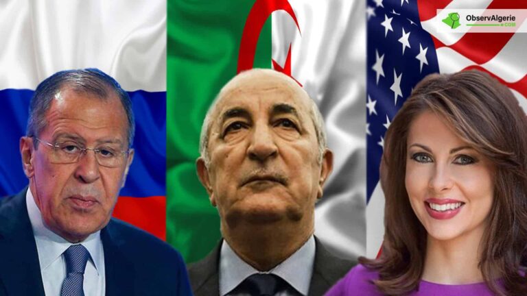 Le nouveau président Tebboune au milieu des ministres des affaires étrangères russe et américain