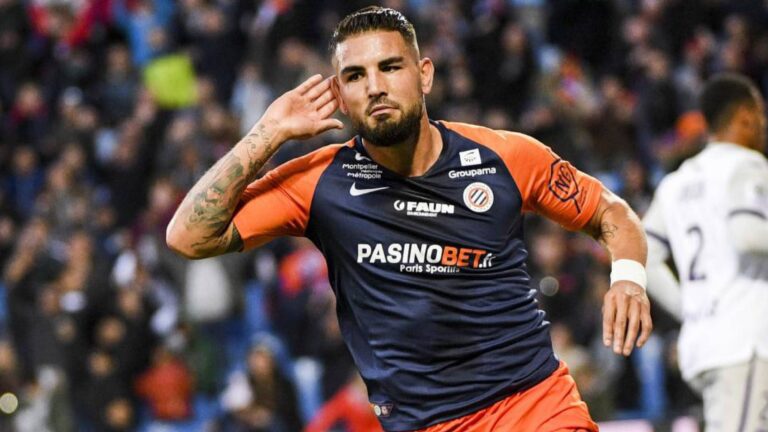 L'international algérien Andy Delort de Montpellier HSC