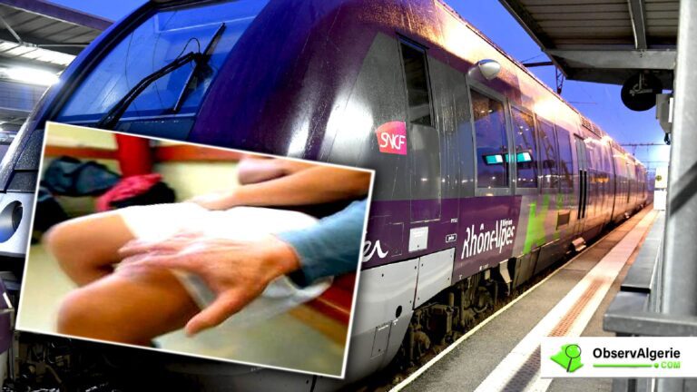 Un train en France et l'image d'une agression sexuelle sur le siège d'un train