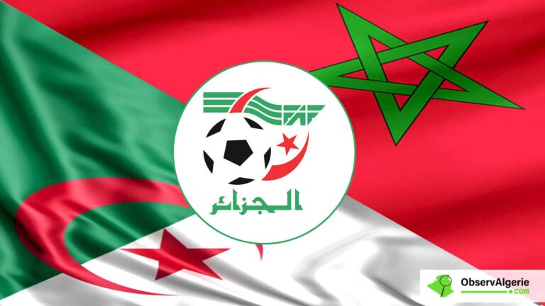 Le logo de la Fédération algérienne de football (FAF) sur fond des drapeaux de l'Algérie et du Maroc Le logo de la Fédération algérienne de football (FAF) sur fond des drapeaux de l'Algérie et du Maroc