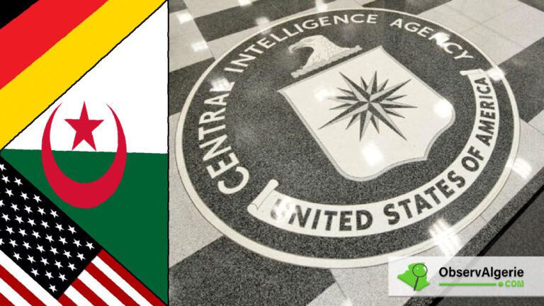 Le logo de la CIA avec les drapeaux de l'Algérie, de l'Allemagne et des Etats-Unis