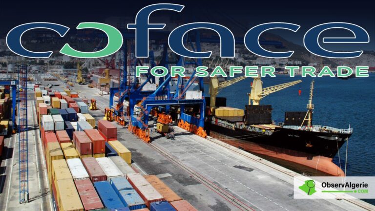 Port algérien et le logo de la Coface