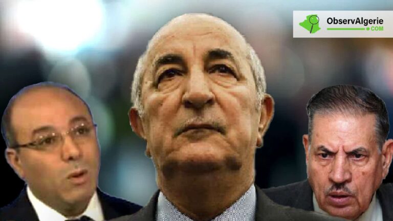 Le président Abdelmadjid Tebboune entre le président du sénat Salah Goudjil et le sénateur Abdelwahab Benzaïm