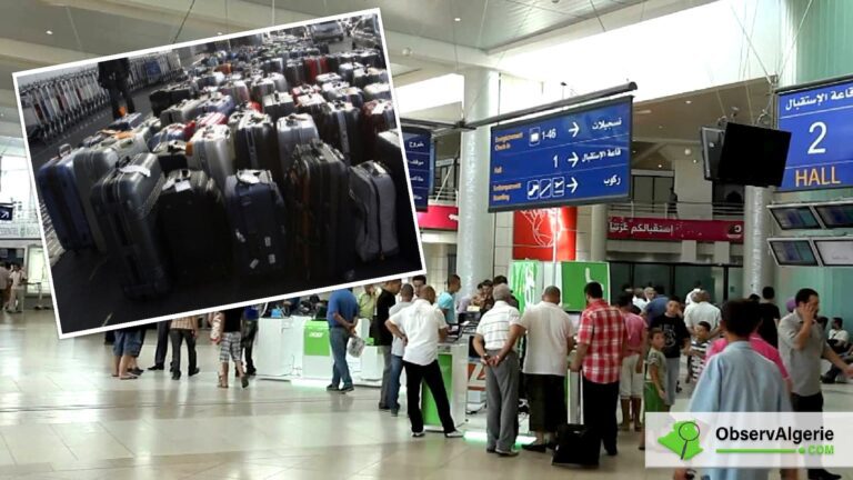 Montage Observalgerie.com : Baggages à l'aéroport d'Alger