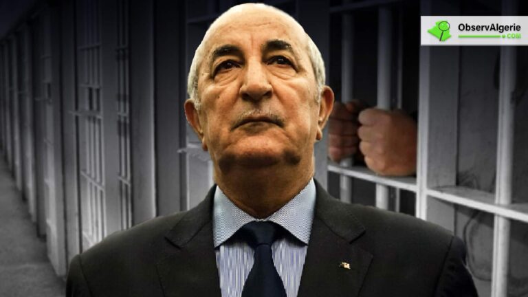 Montage : Adelmadjid Tebboune avec une prison en arrière plan