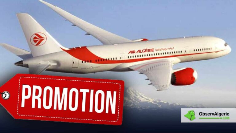 Un avion d'Air Algérie avec une étiquette "Promotion"
