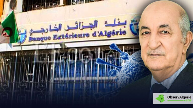 Le président Abdelmadjid Tebboune devant le siège de la BEA, avec le coronavirus