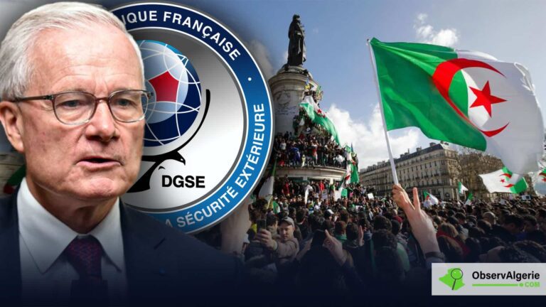 Montage ; Hirak en France - Bernard Emié - logo DGSE