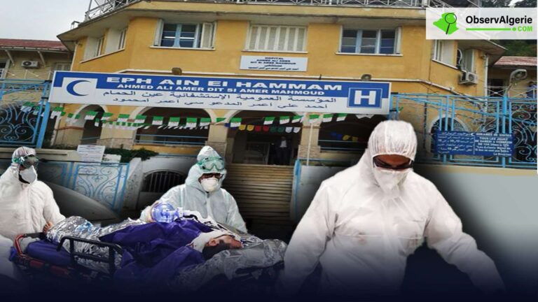 Montage : hôpital de Ain El Hammam - homme mort - coronavirus