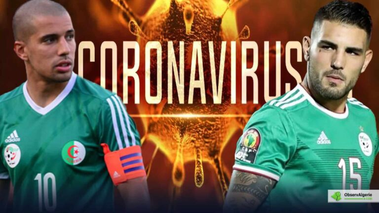 Photo montage : Andy Delort et Sofiane Feghouli sur fond de Coronavirus
