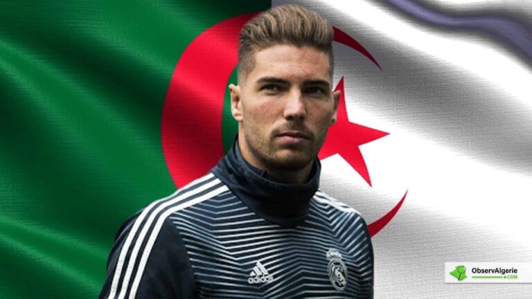 Photo montage : Luca Zidane sur fond de drapeau de l'Algérie