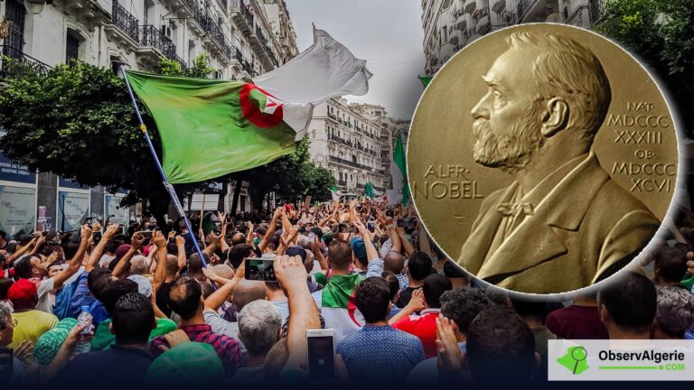 Photo montage : Prix Nobel de la paix sur fond du Hirak en Algérie