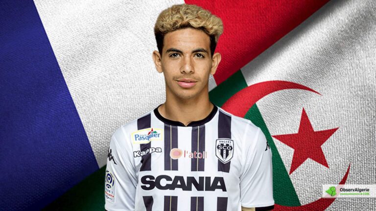 Photo montage : Rayan Ait Nouri sur fond de drapeaux de l’Algérie et de la France