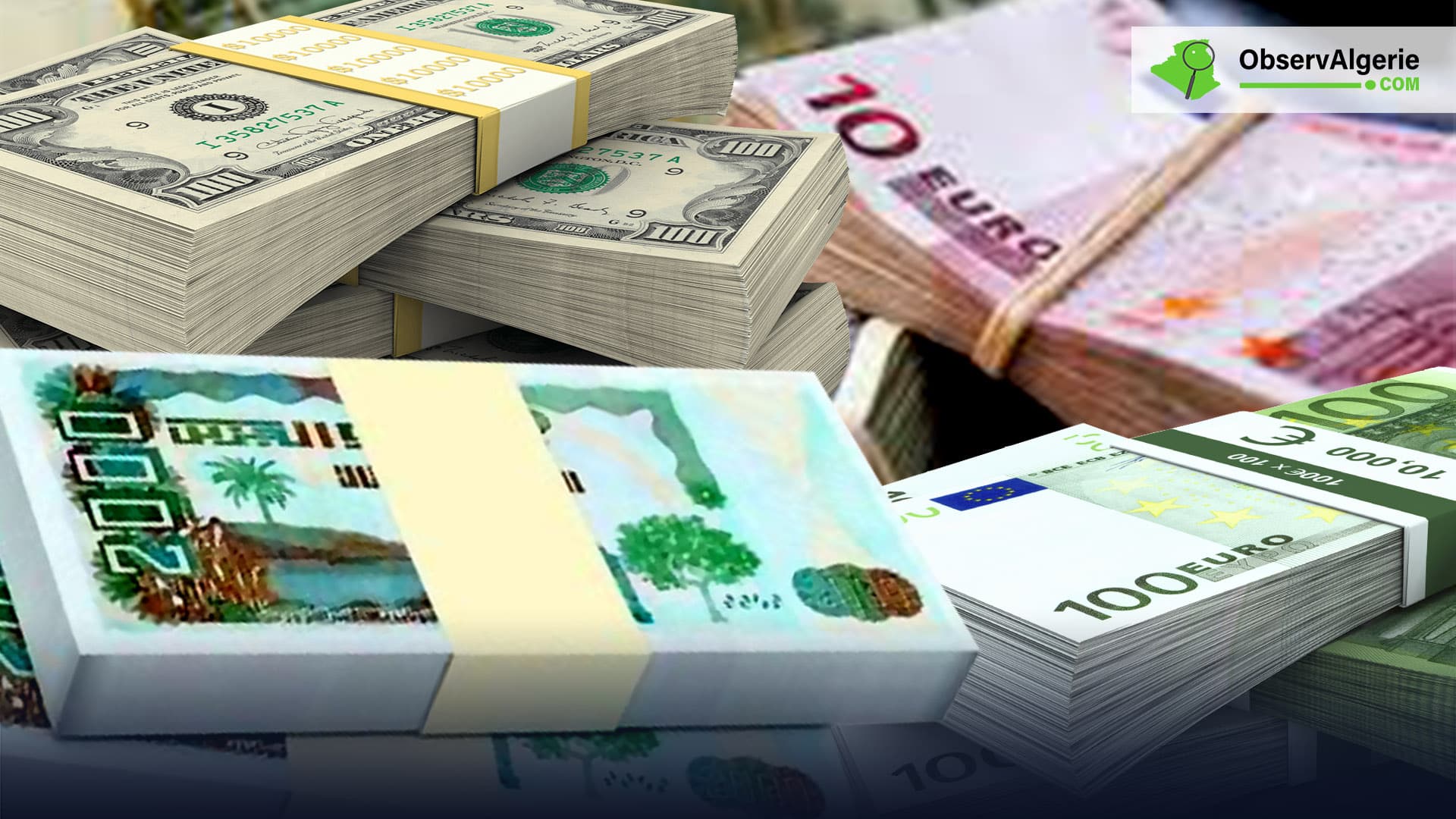 Montage : Devises ( Dollar - Euro - Dinar Algérien )