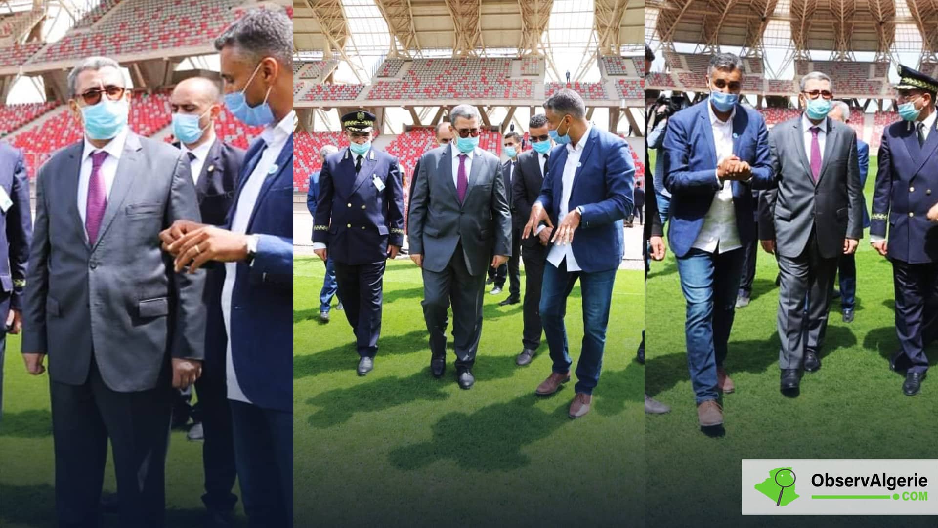 Montage : Abdelaziz Djerad au nouveau stade d'Oran Montage : Abdelaziz Djerad au nouveau stade d'Oran