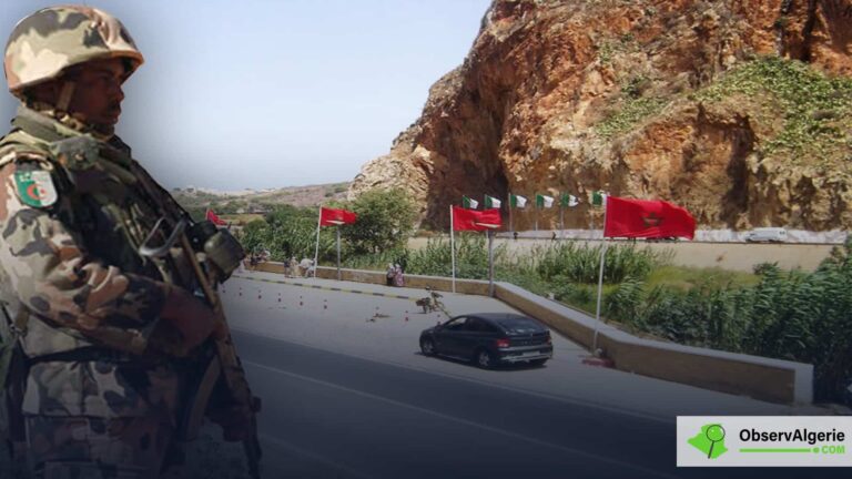 Montage : frontières Algérie/Maroc - garde frontières algérien