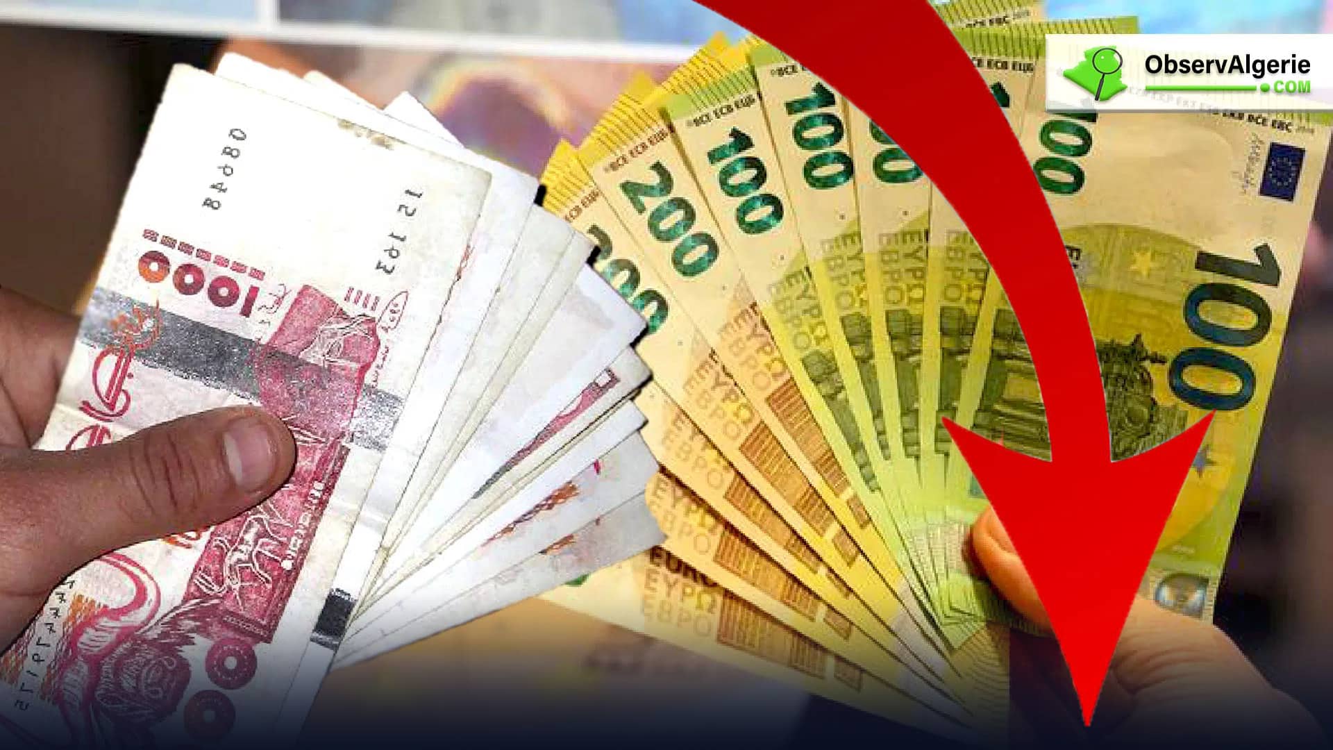 Taux de change : L'Euro fasse au Dinar