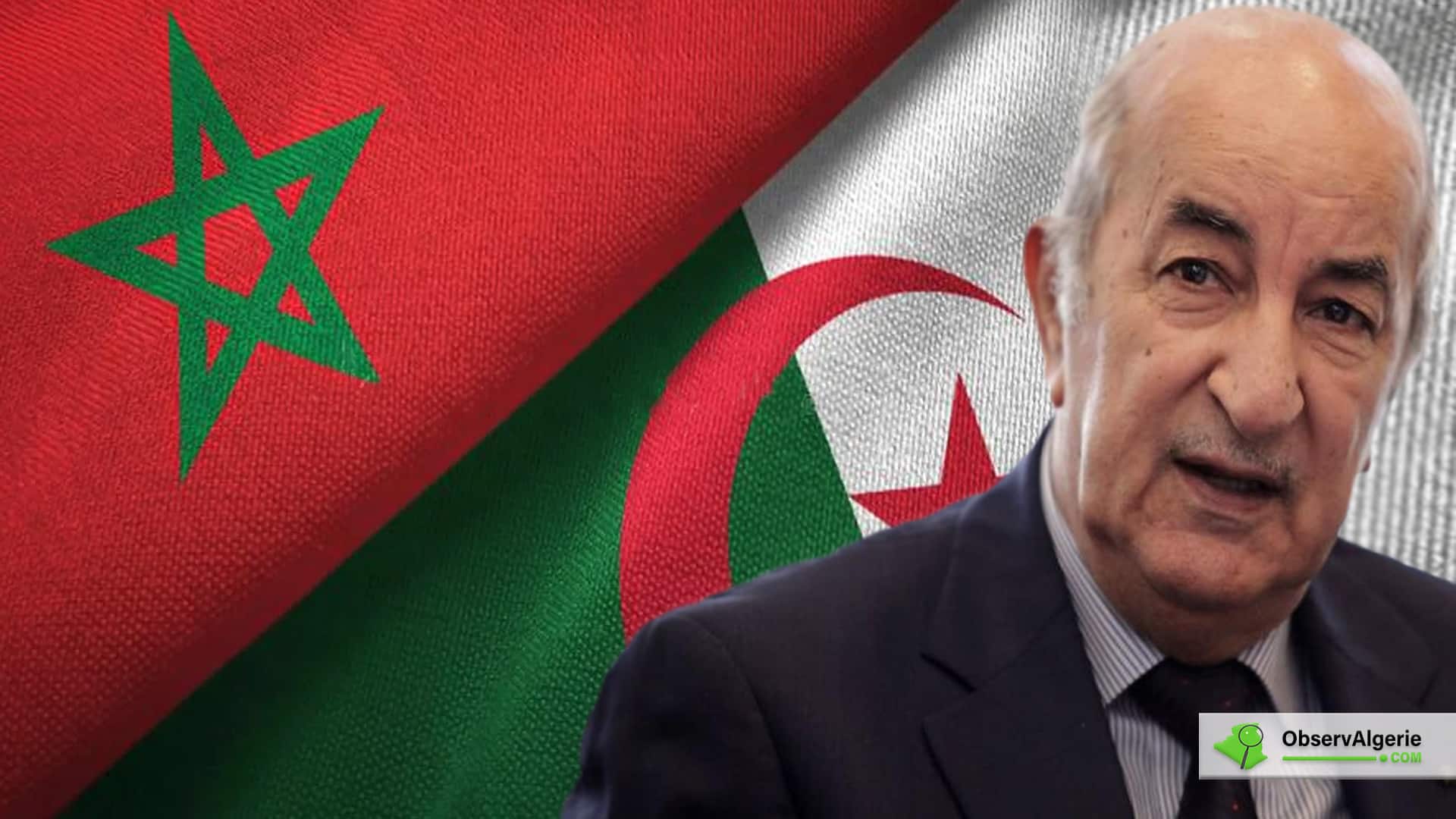 Montage : Abdelmadjid Tebboune sur fond des drapeaux Algérie et Maroc