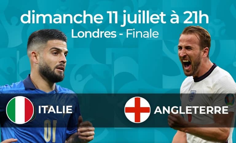 Affiche de la finale de l'UEFA EURO 2020 : Italie - Angleterre, le dimanche 11 juillet à 21 h