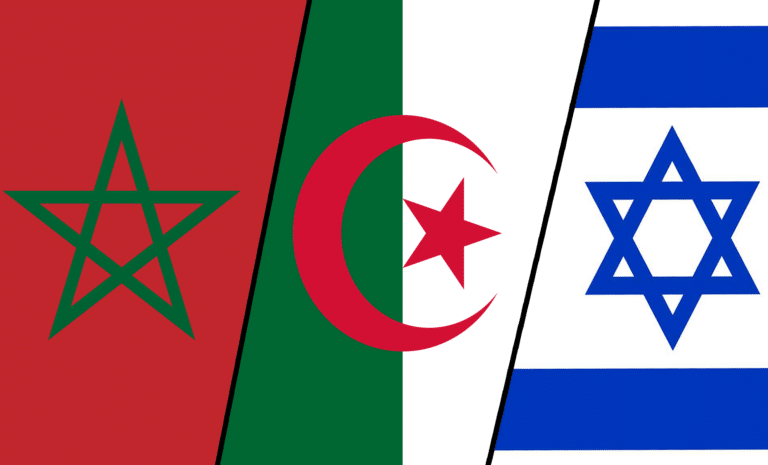 Drapeaux : Maroc, Algérie, Israël