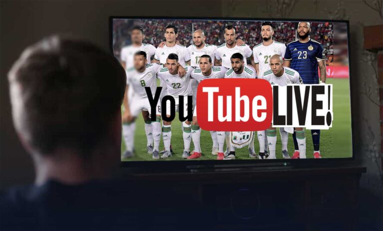 Personne qui regarde la TV. Équipe d'Algérie. YouTube Live.