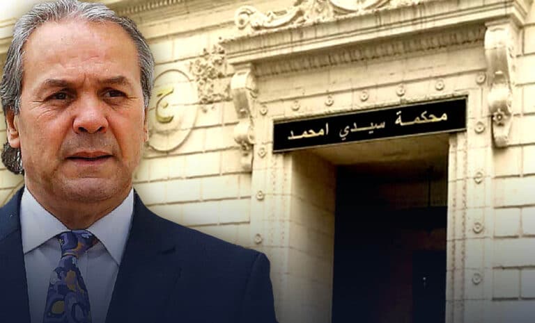 Montage : Madjer sous fond du tribunal de Sidi M'hamed