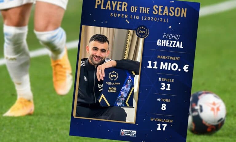 Rachid Ghezzal, meilleur joueur 2020/2021, Turquie