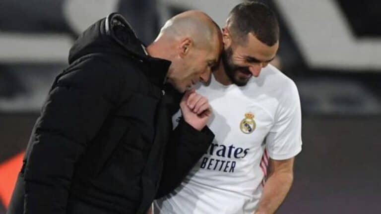 Photo de Zinédine Zidane et de Karim Benzema