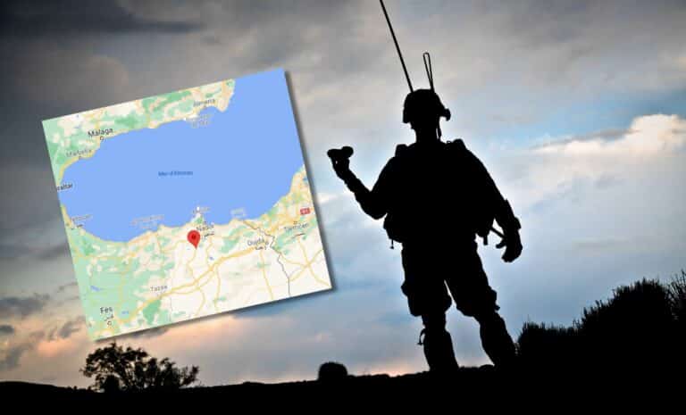 Montage : Base militaire au sud de Melilla (Maroc)