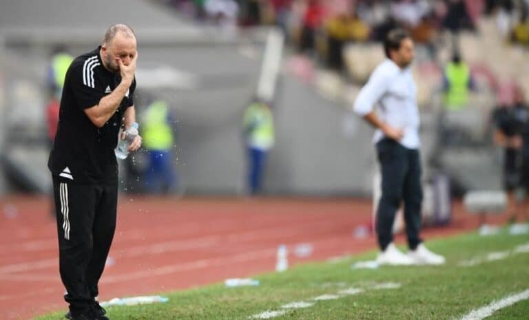 Djamel Belmadi lors du match Côte d'Ivoire-Algérie