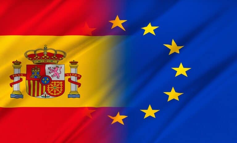 Drapeau De l'Union Européenne et Espagne