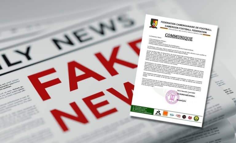 Image du faux communiqué de Fecafoot