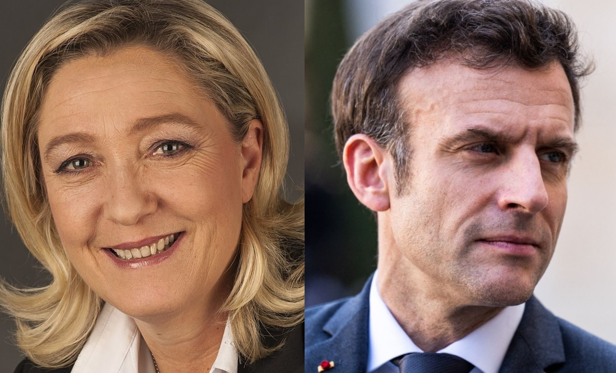Montage : Marine Le Pen et Emmanuel Macron