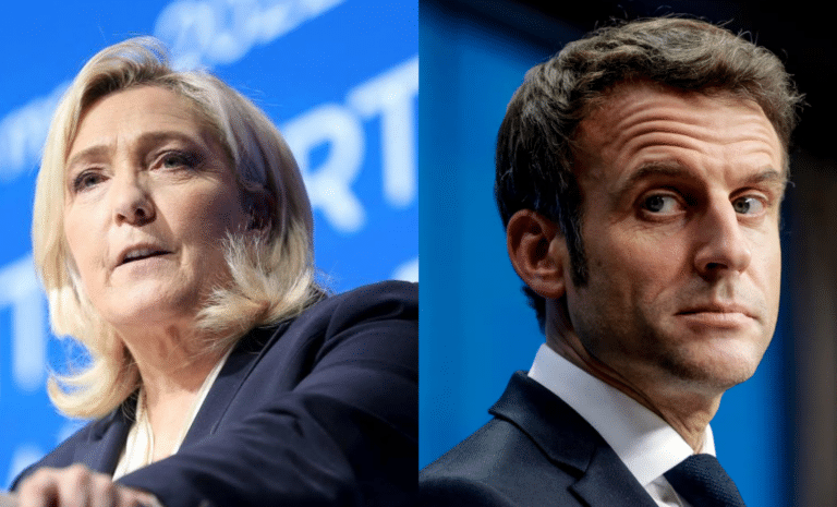 Montage photo : Marine Le Pen - Emmanuel Macron
