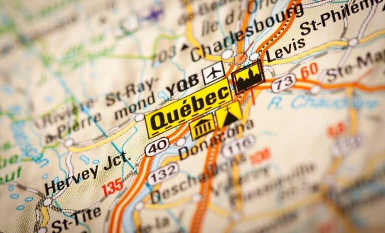 Carte de Québec, zoom