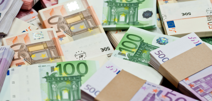 Liasses de billets en euro