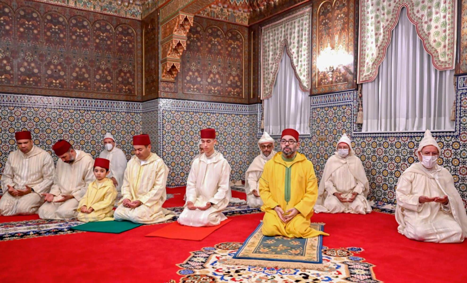 Roi Mohammed VI du Maroc, durant la prière de l'Aïd Al-Adha 2022