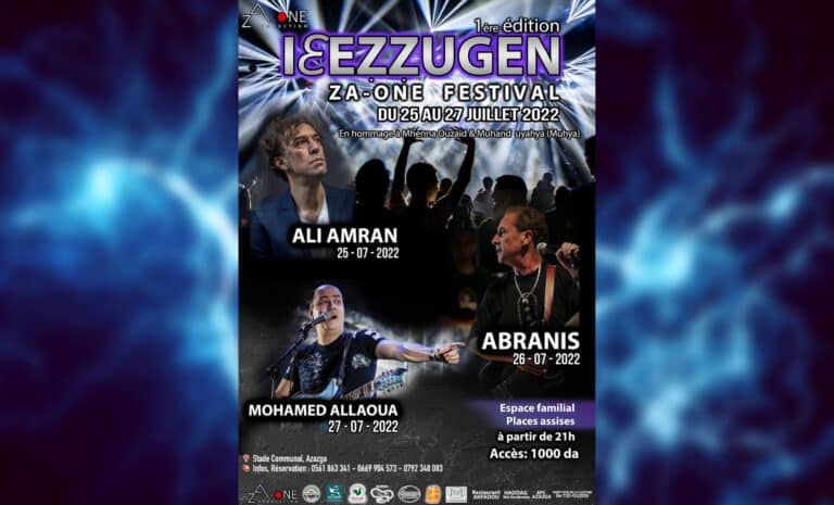 Affiche du festival ZA-ONE festival. Azazga Tizi-Ouzou