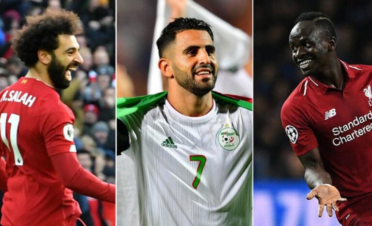 Riyad Mahrez Mohamed Salah et Sadio Mané