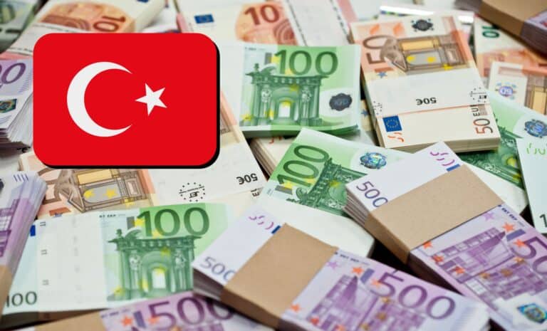 Euro, avec drapeau de la Turquie