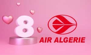 8 avec des cœurs roses et logo d'Air Algérie