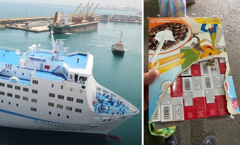 Bateau d'Algérie Ferries - Contrebande de cigarettes