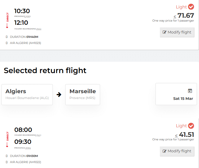 Prix des billets entre Marseille et Alger Prix des billets entre Marseille et Alger