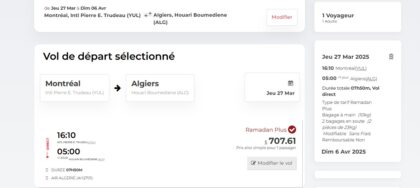 Air Algérie : Montréal-Alger à moitié prix pour l'Aïd el-Fitr