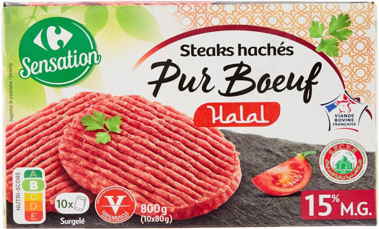 Steaks hachés Halal - Carrefour - France