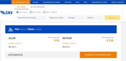 Traversées France - Algérie : GNV poursuit ses offres agressives pour l’été