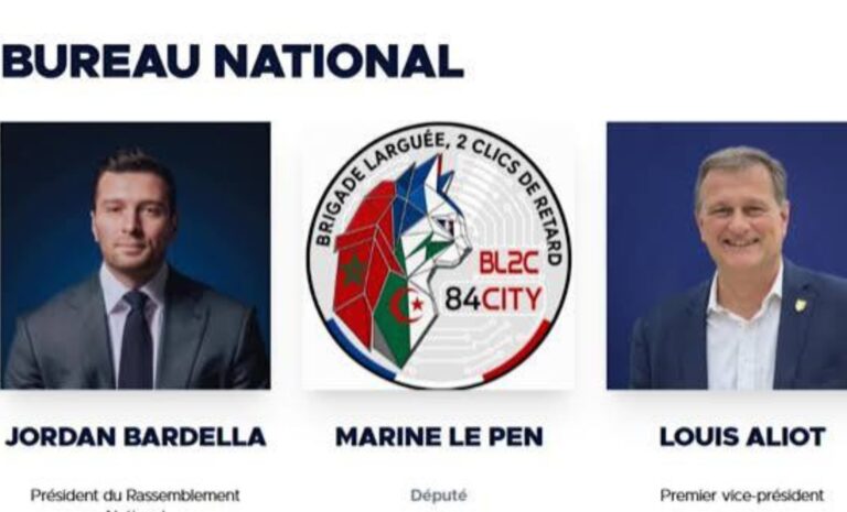 les drapeaux algérien et marocain remplacent Marine Le Pen