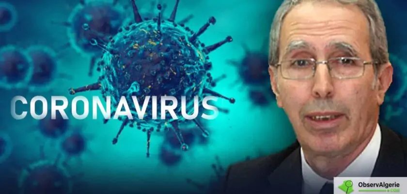 Montage : Farouk Chiali sur fond du coronavirus