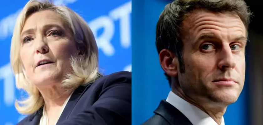 Montage photo : Marine Le Pen - Emmanuel Macron